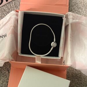 Pandora Moments Sparkling Crown O Snake Chain Bracelet sterling silver